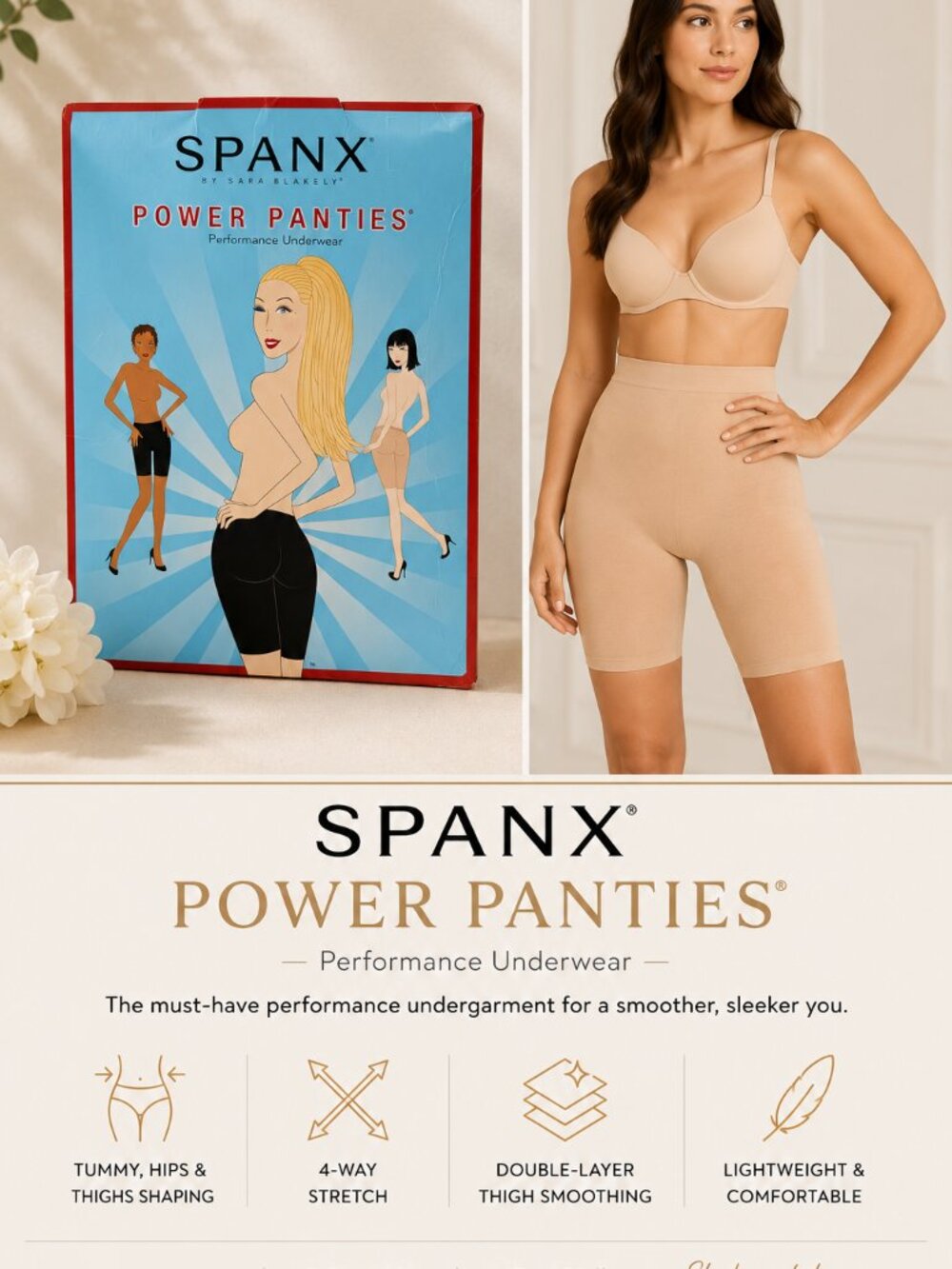 SPANX Power Panties Performance Underwear Shapewear – Size D | New in Package